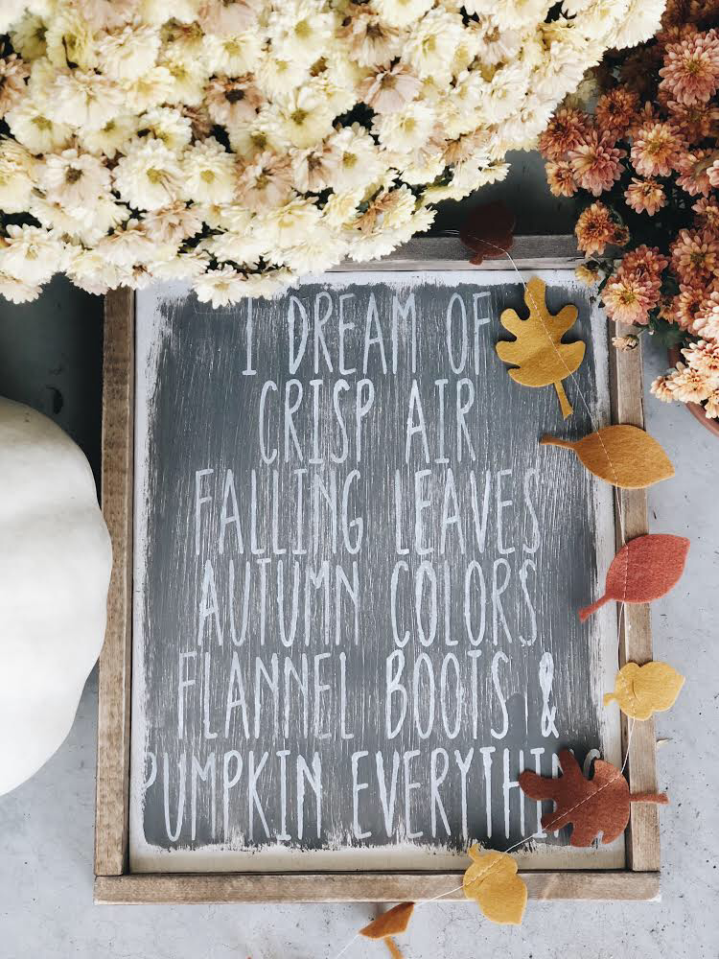 I dream of fall wood sign by the dotted bow fall decor